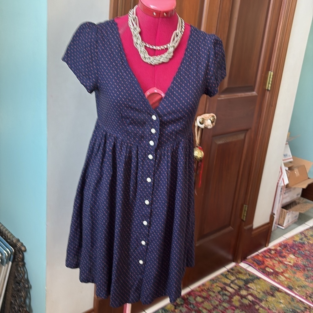 Denim & supply Ralph Lauren dress button-down V-neck mini dress navy /red stars